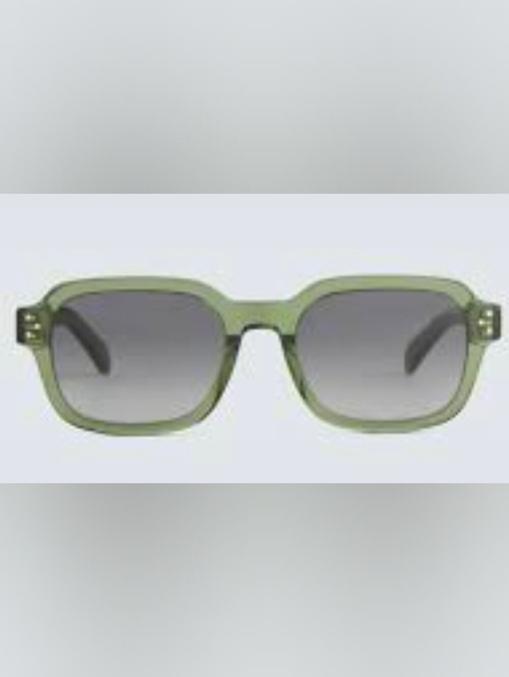 Celine CL40190I Olive Green Translucent Acetate Square Sunglasses Gold Hardware